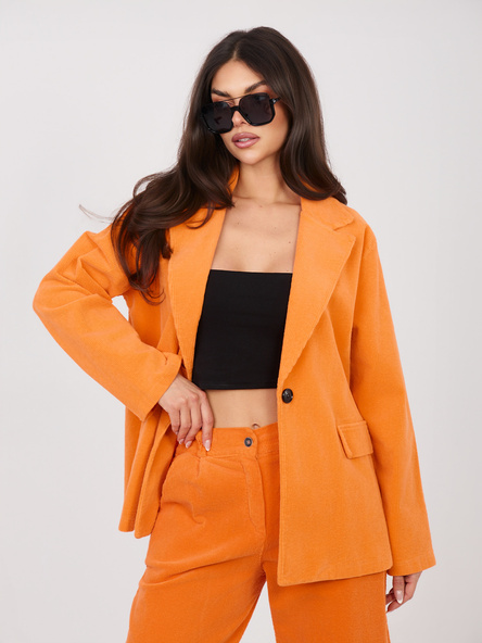 Pomarańczowa sztruksowa marynarka o kroju oversize RUE PARIS