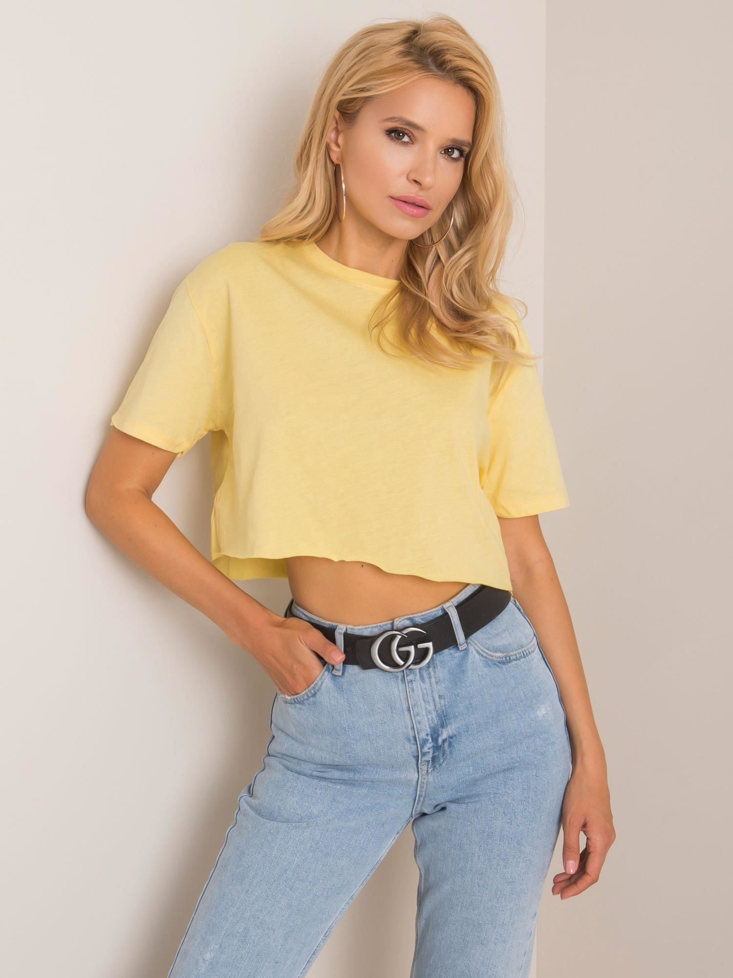 Jasnożółty t-shirt Vicky RUE PARIS