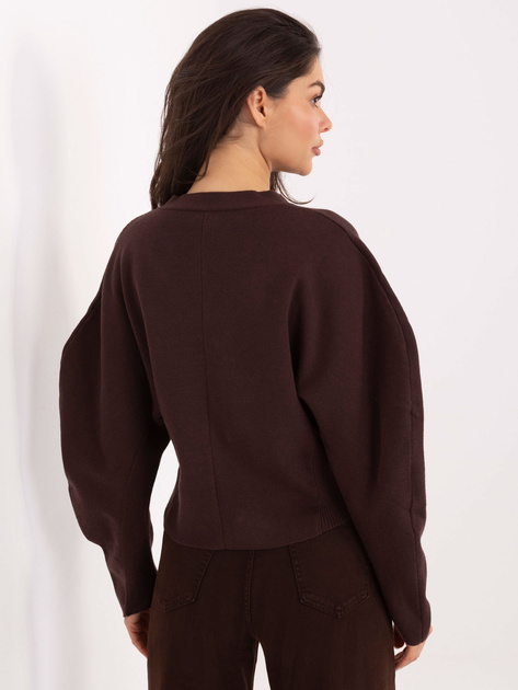 Czekoladowy sweter z zapięciem na zatrzaski