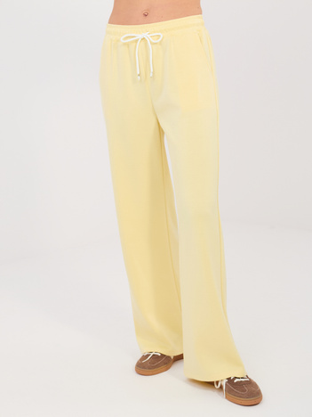 Jasnożółte dresowe spodnie z wiązaniem RUE PARIS 