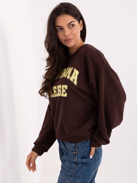 Ciemnobrązowa damska bluza z naszywką