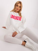 Wholesale Ecru oversized cotton sweatshirt.