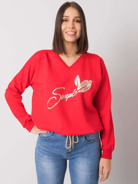 Czerwona bluzka plus size z printem Juliee