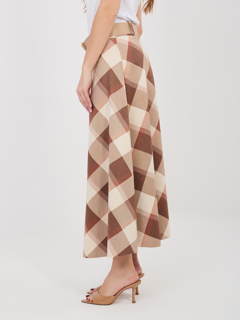 Brązowa elegancka spódnica w kratę