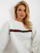 Großhandel Ecru Sweatshirt ohne Kapuze mit Fütterung.