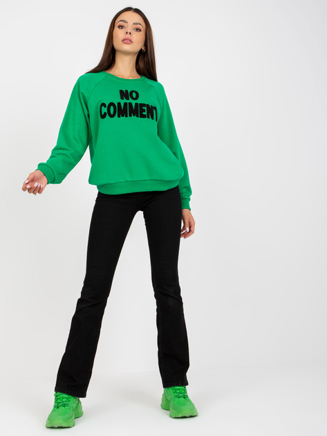 Hurt Zielona dresowa bluza bez kaptura bawełniana RUE PARIS