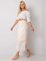 Beige plissierte Maxi-Rock Isidora.