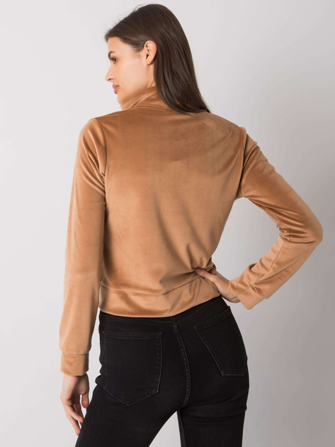 Camelowa welurowa bluza rozpinana Charley RUE PARIS