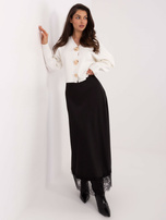 Ecru elegant sweater with decorative buttons.