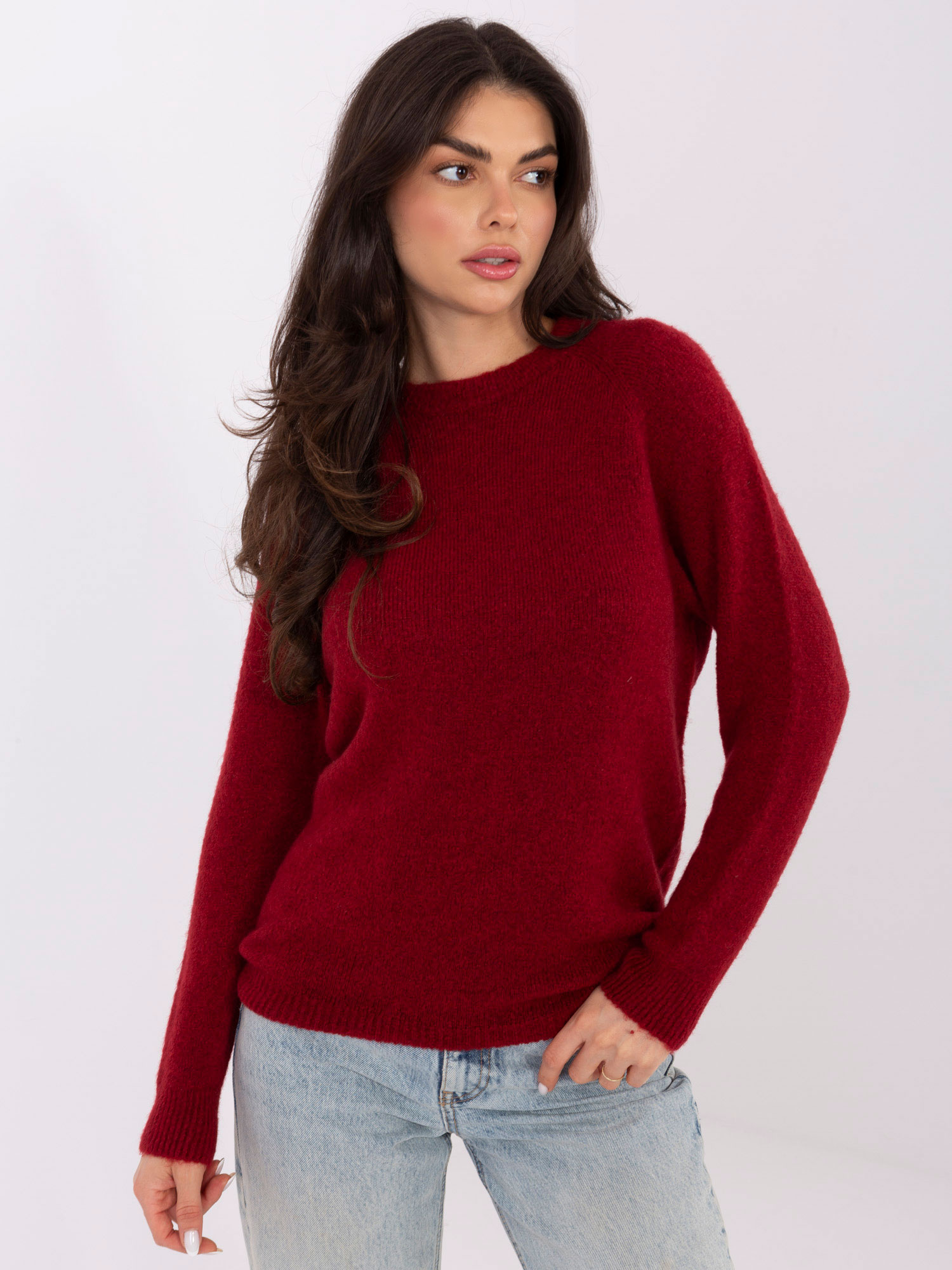 Sweter ciemny czerwony