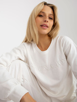 Hurtownia Ecru dwuczęściowy komplet dresowy z napisem