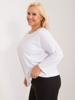 Bela bombažna bluzica plus size Sandy.
