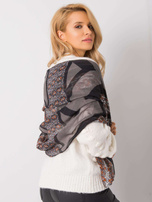 Czarno-pomarańczowa chusta we wzory