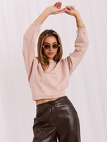 Helle rosa Basic Sweatshirt aus Baumwolle.
