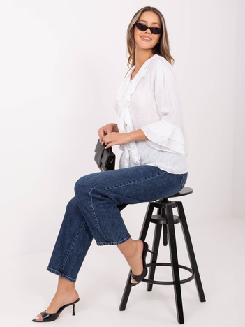 Biała damska koszula boho na lato