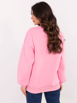 Hurtownia Różowa bluza bez kaptura o kroju oversize