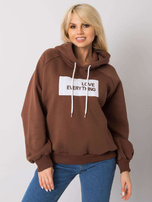 Brązowa ocieplana bluza dresowa Dina