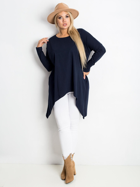 Granatowa tunika plus size Moa