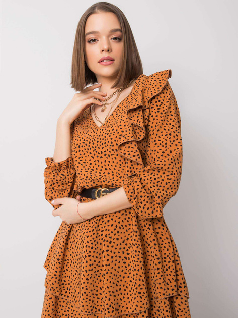 Jasnobrązowa sukienka Blythe RUE PARIS