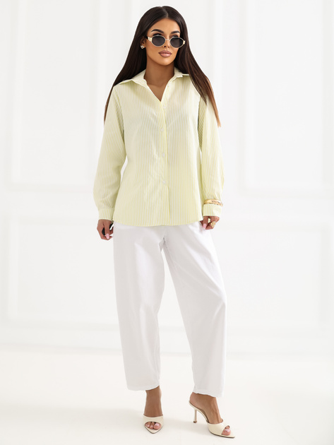 Jasnożółta rozpinana koszula z długim rękawem