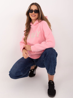 Jasnoróżowa bluza oversize z ociepleniem RUE PARIS