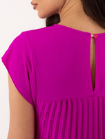 Ciemnofioletowa plisowana sukienka bez rękawów RUE PARIS 