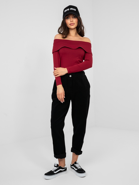 Bordowa bluzka hiszpanka basic z bawełny RUE PARIS