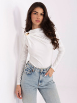 Ecru eleganckie body z ozdobnym detalem