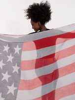 Hurt Czerwono-szara damska chusta we wzory