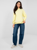 Pastelowa żółta damska bluza bez kaptura BASIC FEEL GOOD 