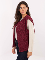 Burgundy boucle knit vest RUE PARIS.