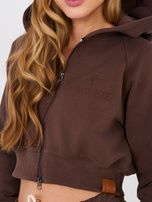 Brązowy dwuczęściowy komplet z krótką bluzą NATURAL SIDE