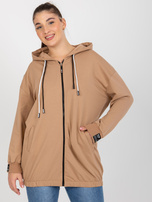 Hurt Camelowa rozpinana bluza plus size z napisami z tyłu 