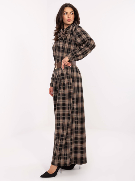 Czarne szerokie spodnie w kratę