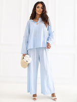 Jasnoniebieska bawełniana bluzka na lato