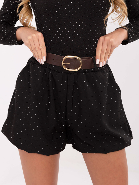 Czarne eleganckie szorty o kroju bombka RUE PARIS