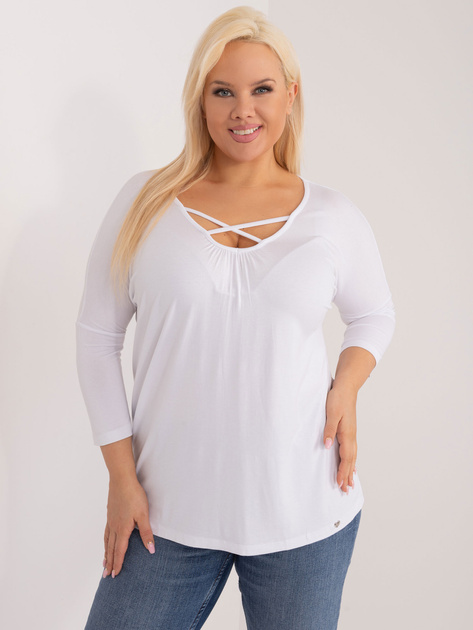 Biała bluzka plus size z wiskozy Mariel