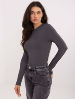 Grafitowa dopasowana bluzka longsleeve SUBLEVEL