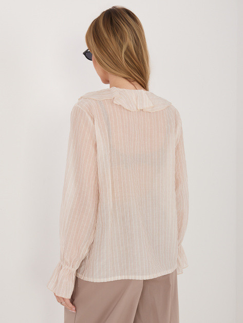 Beżowa prześwitująca bluzka w paski