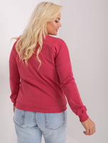 Hurt Ciemnokoralowo-ecru buzka plus size z długim rękawem