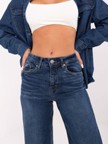 Ciemnoniebieskie jeansy wide leg SUBLEVEL 