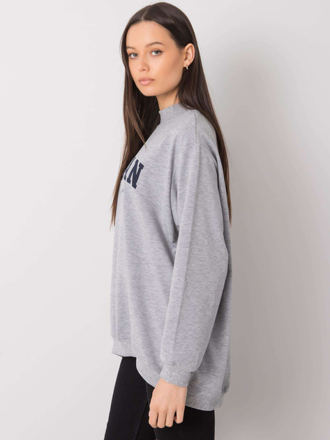 Szara melanżowa bluza z nadrukiem Majorie RUE PARIS