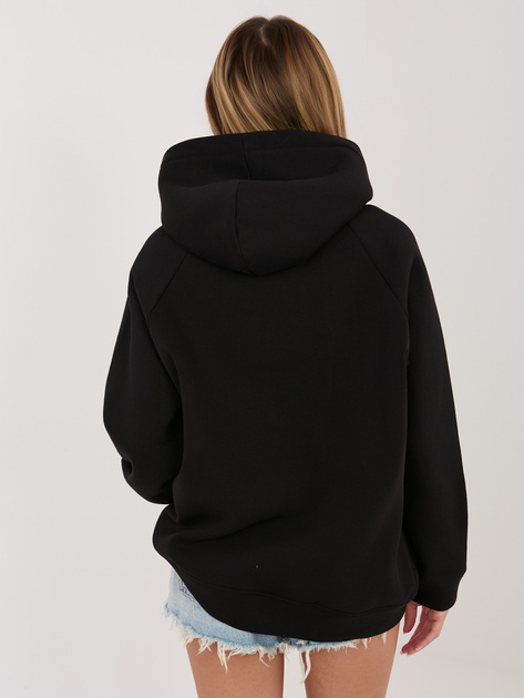 Czarna bluza oversize z ociepleniem RUE PARIS