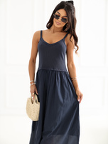 Granatowa maxi sukienka na lato 