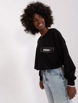 Hurt Czarna bluzka na co dzień z długim rękawem  