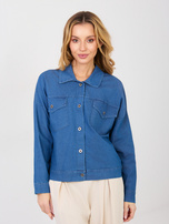 Niebieska jeansowa koszula z kieszeniami