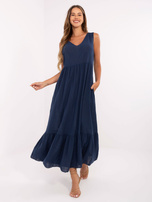 Ciemnogranatowa luźna sukienka na lato OCH BELLA