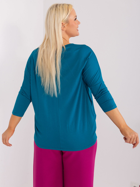 Hurt Morska bawełniana bluzka plus size z rękawem 3/4