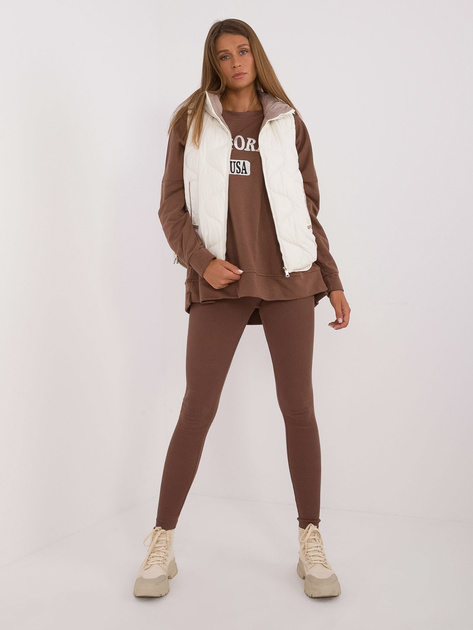 Hurt Ecru kamizelka puchowa z kieszeniami