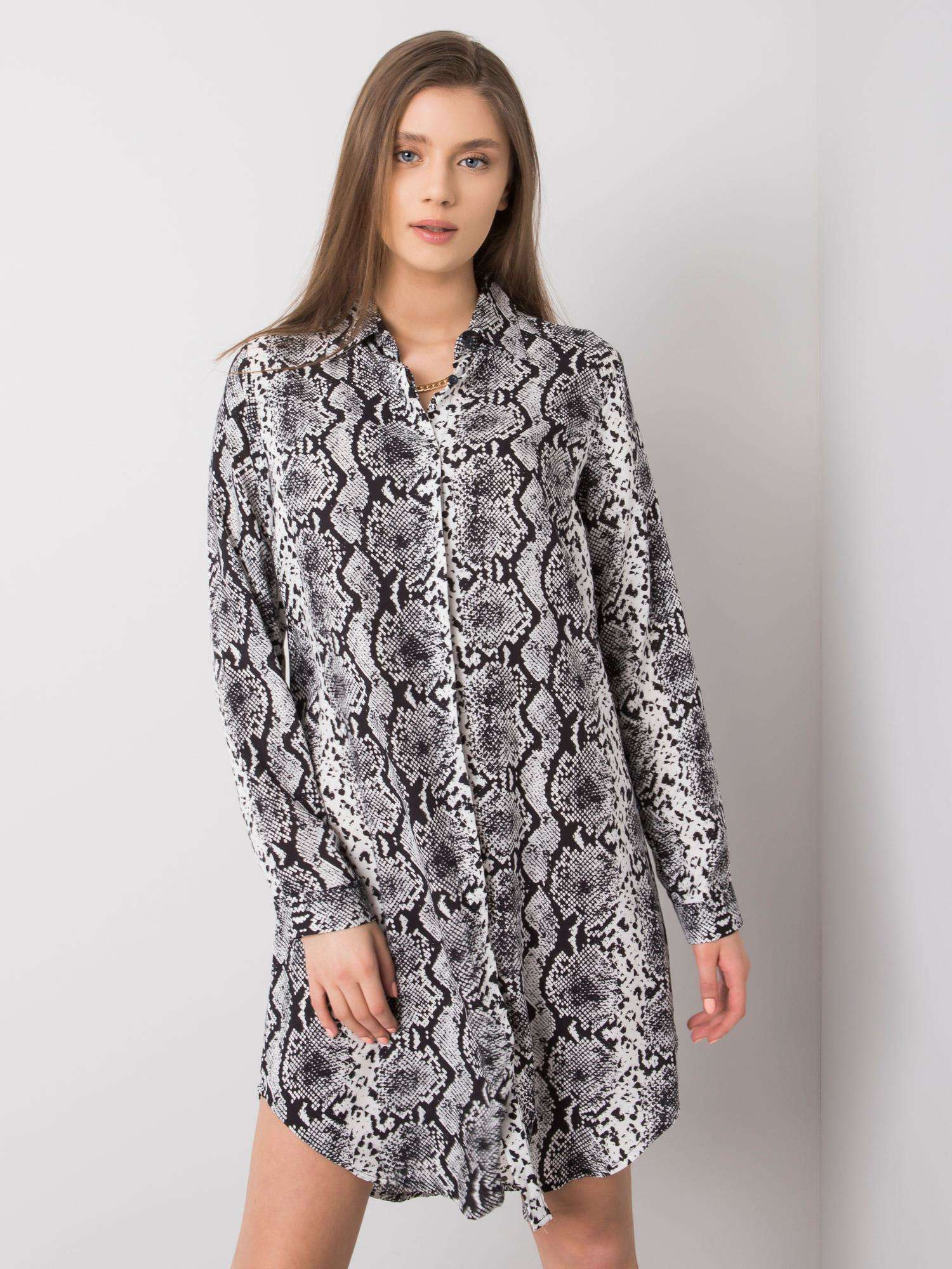 Schwarz-weiße Kleid mit Drucken Holly RUE PARIS.